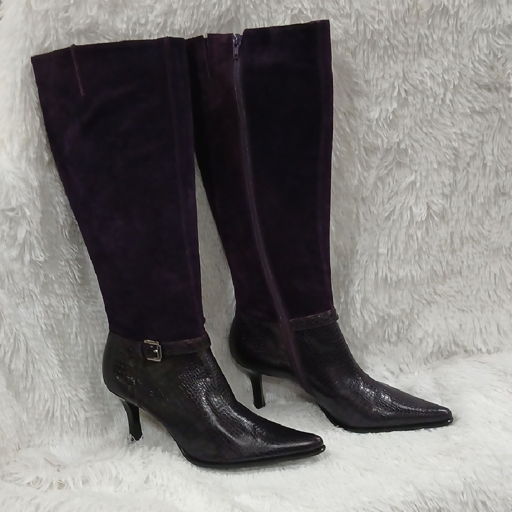 Franco Sarto Dark Purple Heeled Boots